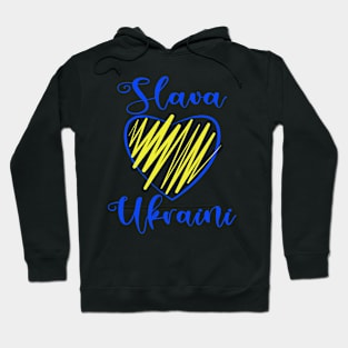 Slava Ukraini Glory to Ukraine heart black Hoodie